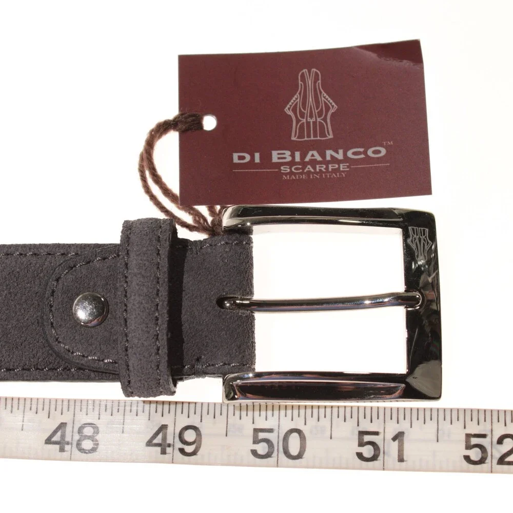 Di Bianco NWT Cut to Size Dress Belt In Solid Gray Suede Leather One Size